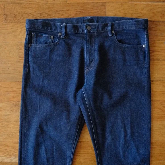 Uniqlo Jeans Men's Slim Straight Dark Wash Denim Cotton Spandex Size 38x34 - Picture 2 of 10